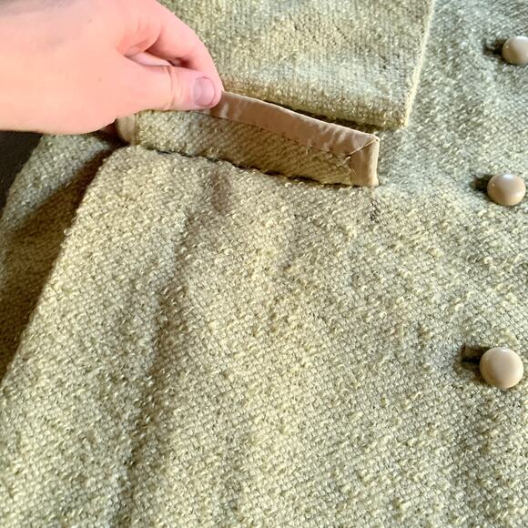 Vtg 1960s Sycamore Wool Coat Soft Green Mid Century Modern - Picture 4 of 11